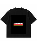 Black waffle boxy fit Front Design